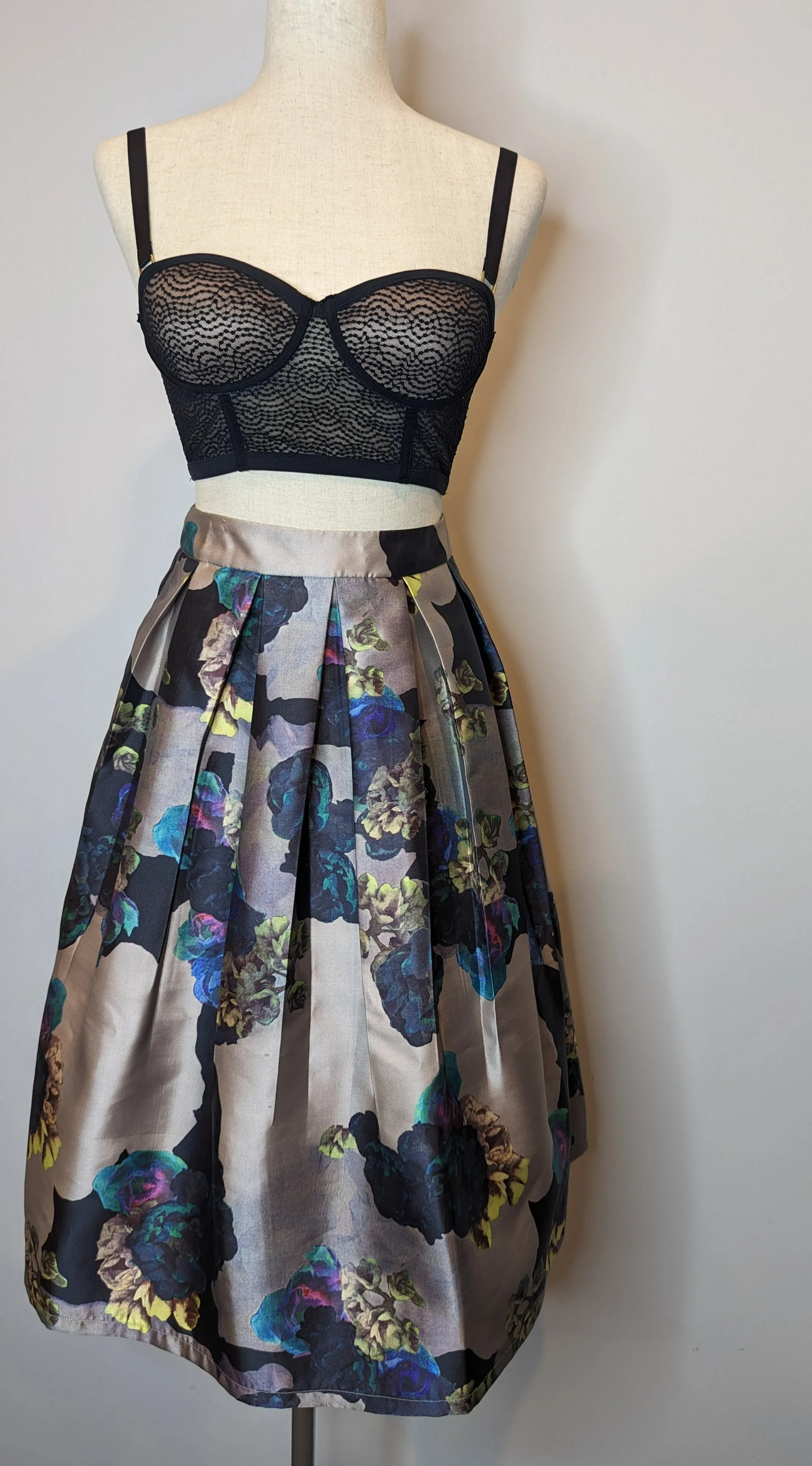 Asilio High Waisted Full Floral Garden Party Tea Skirt
