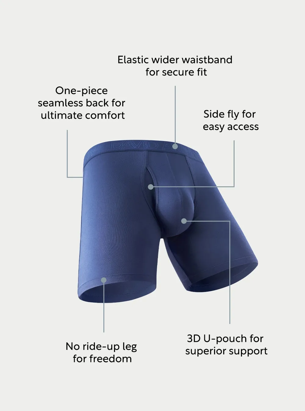 Bamboo Breathable Boxer Briefs 5.5" (4-Pack)