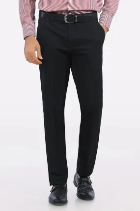 Black Regular Fit Cotton Trouser