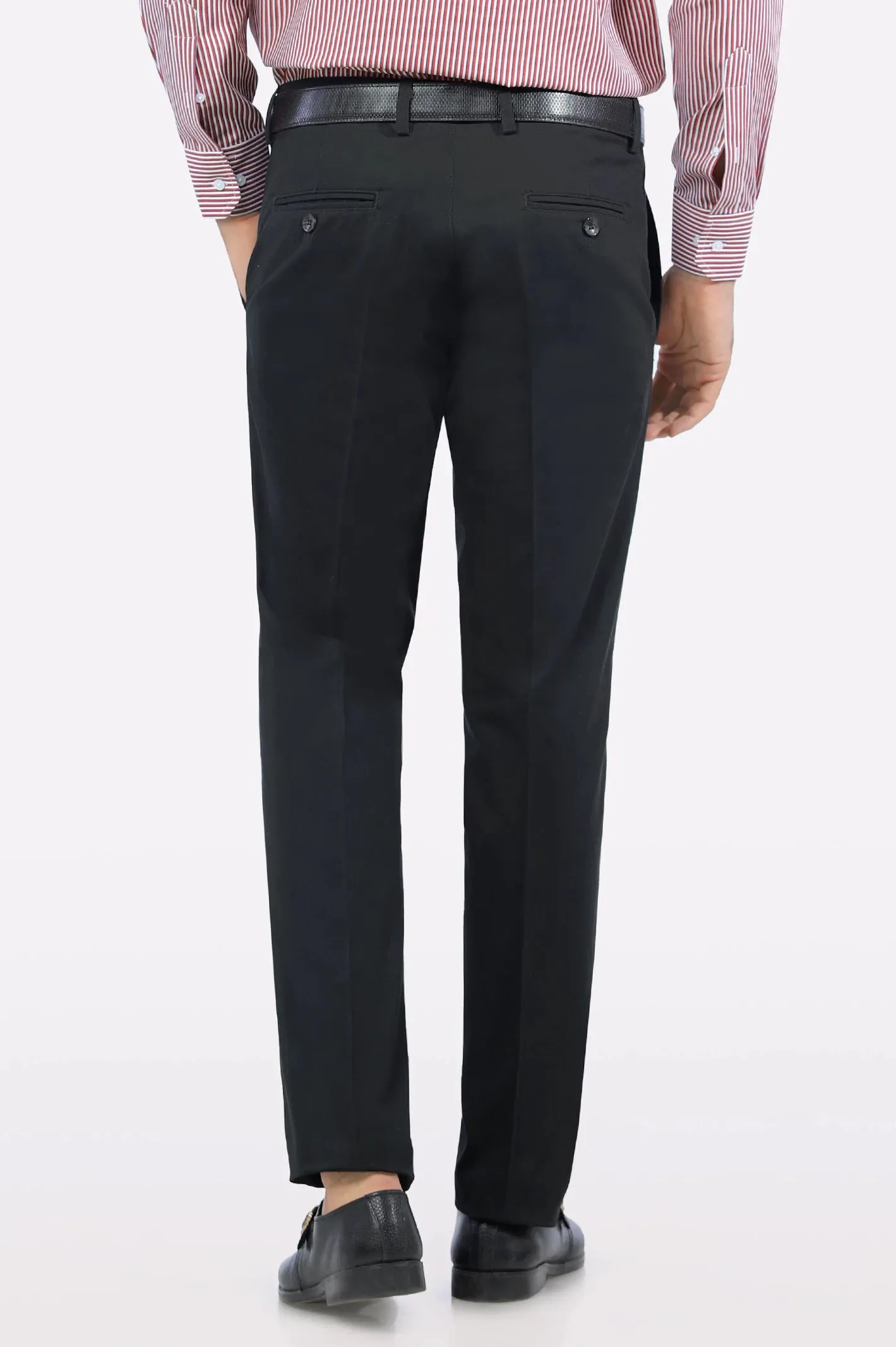 Black Regular Fit Cotton Trouser