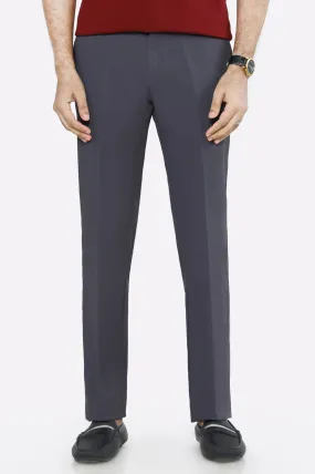 Dark Grey Regular Fit Cotton Trouser