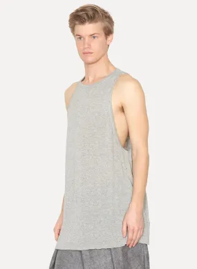 Grey Viscose Linen Over Tank