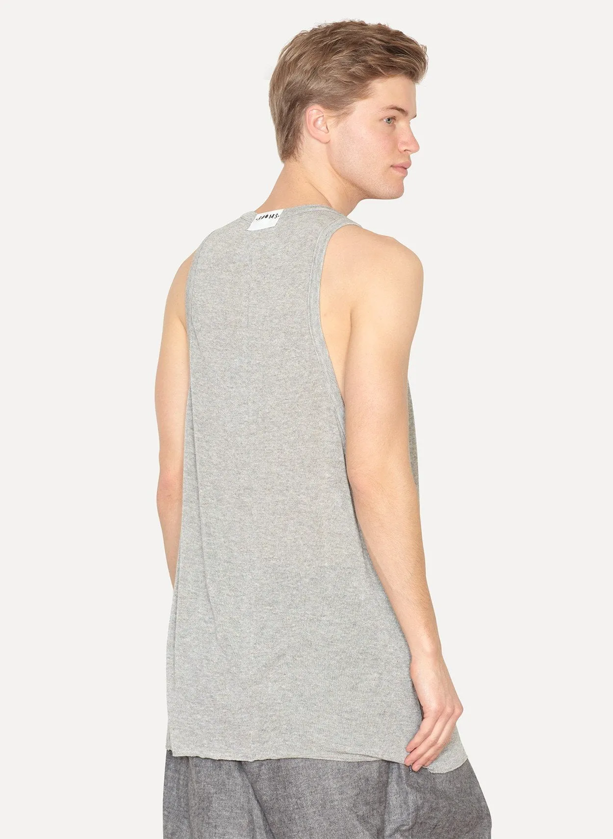 Grey Viscose Linen Over Tank