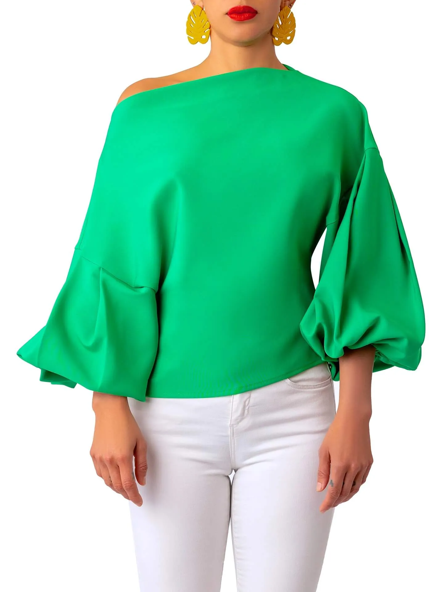 “Kóre” Jade Billow Sleeve Top