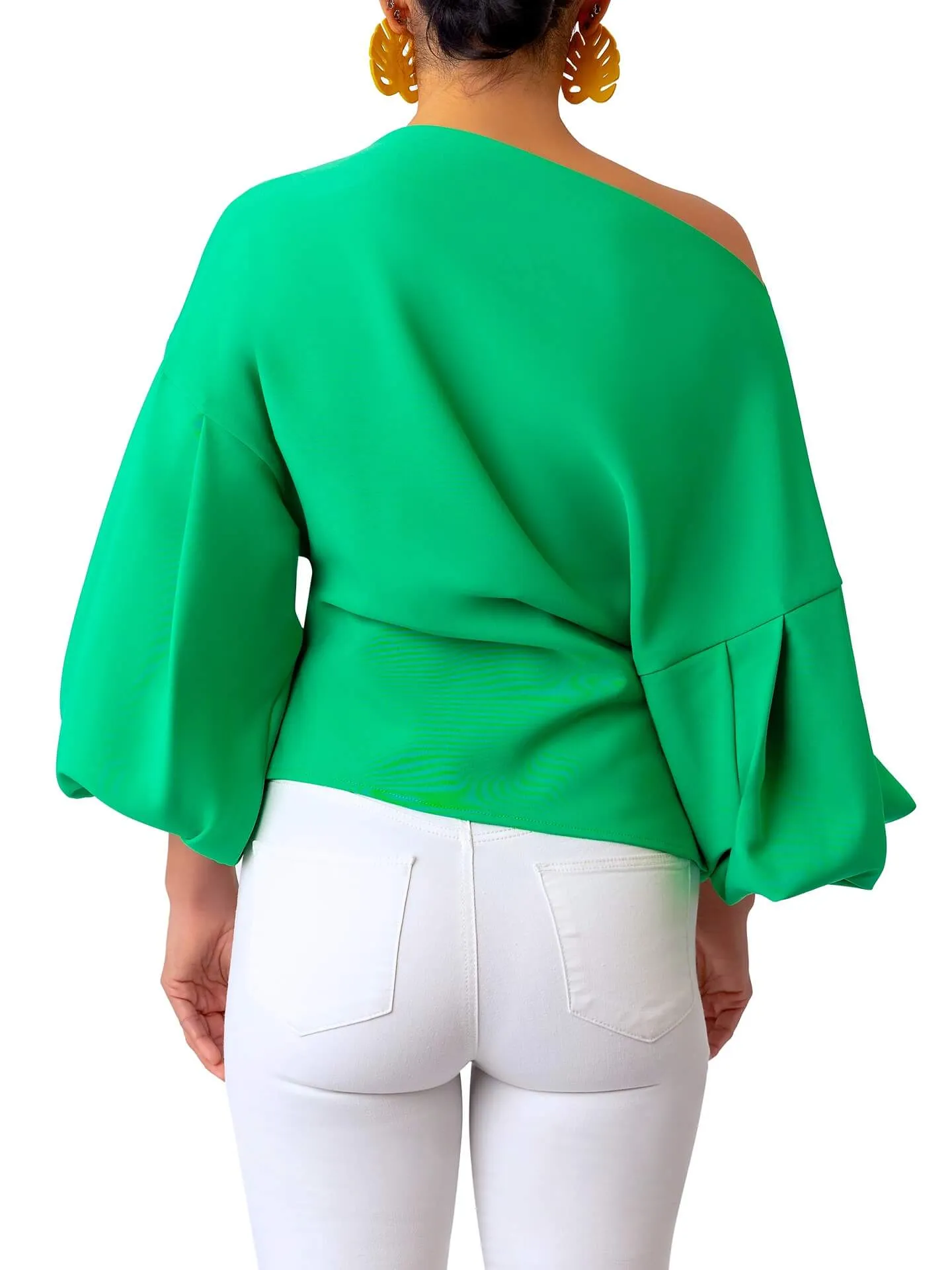 “Kóre” Jade Billow Sleeve Top