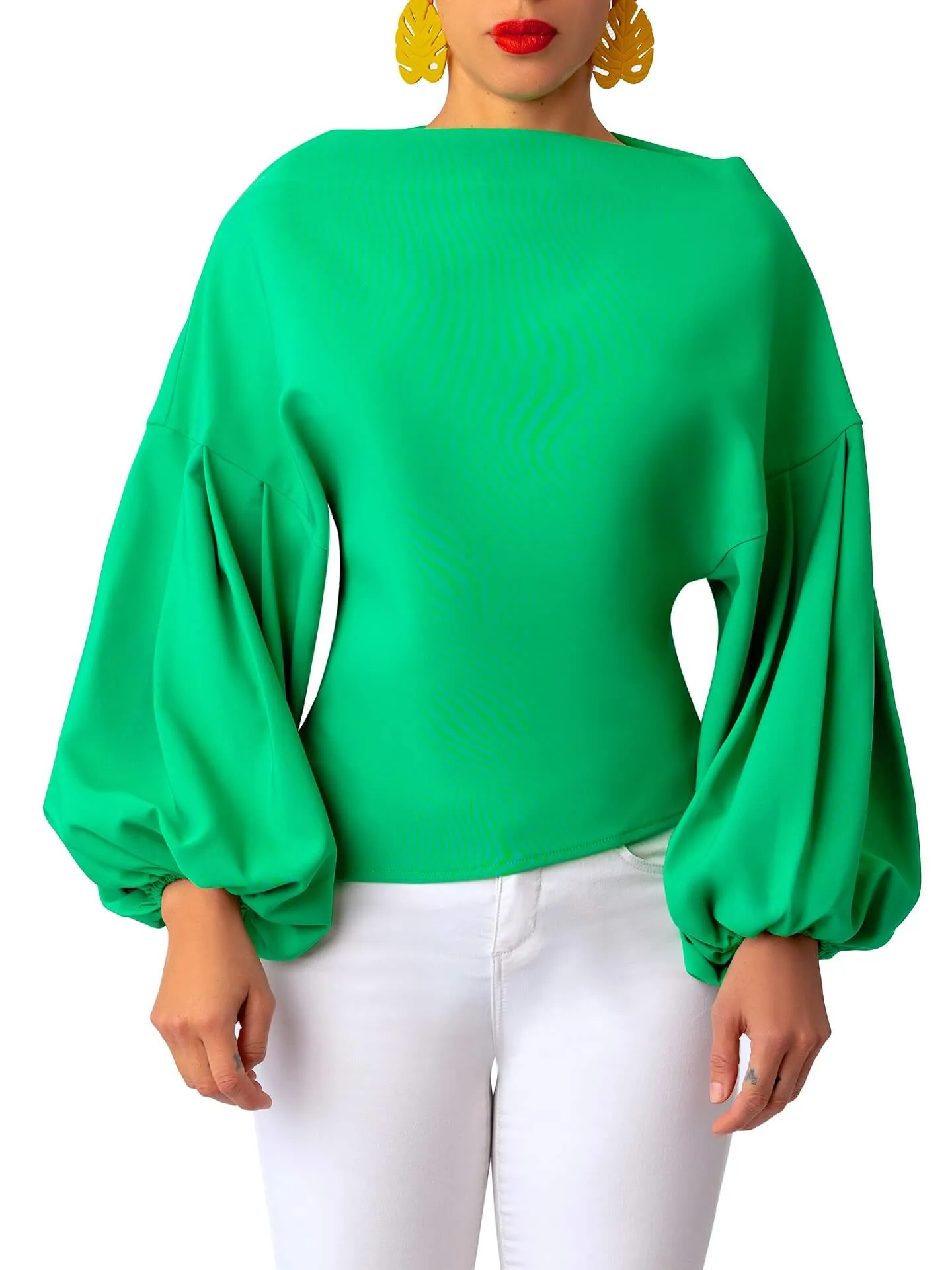“Kóre” Jade Billow Sleeve Top