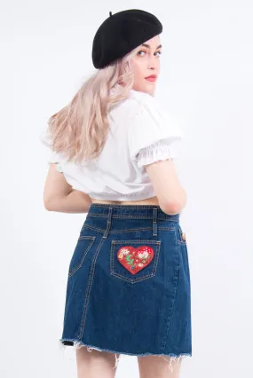 Vintage 90's Blue Denim Pencil Skirt