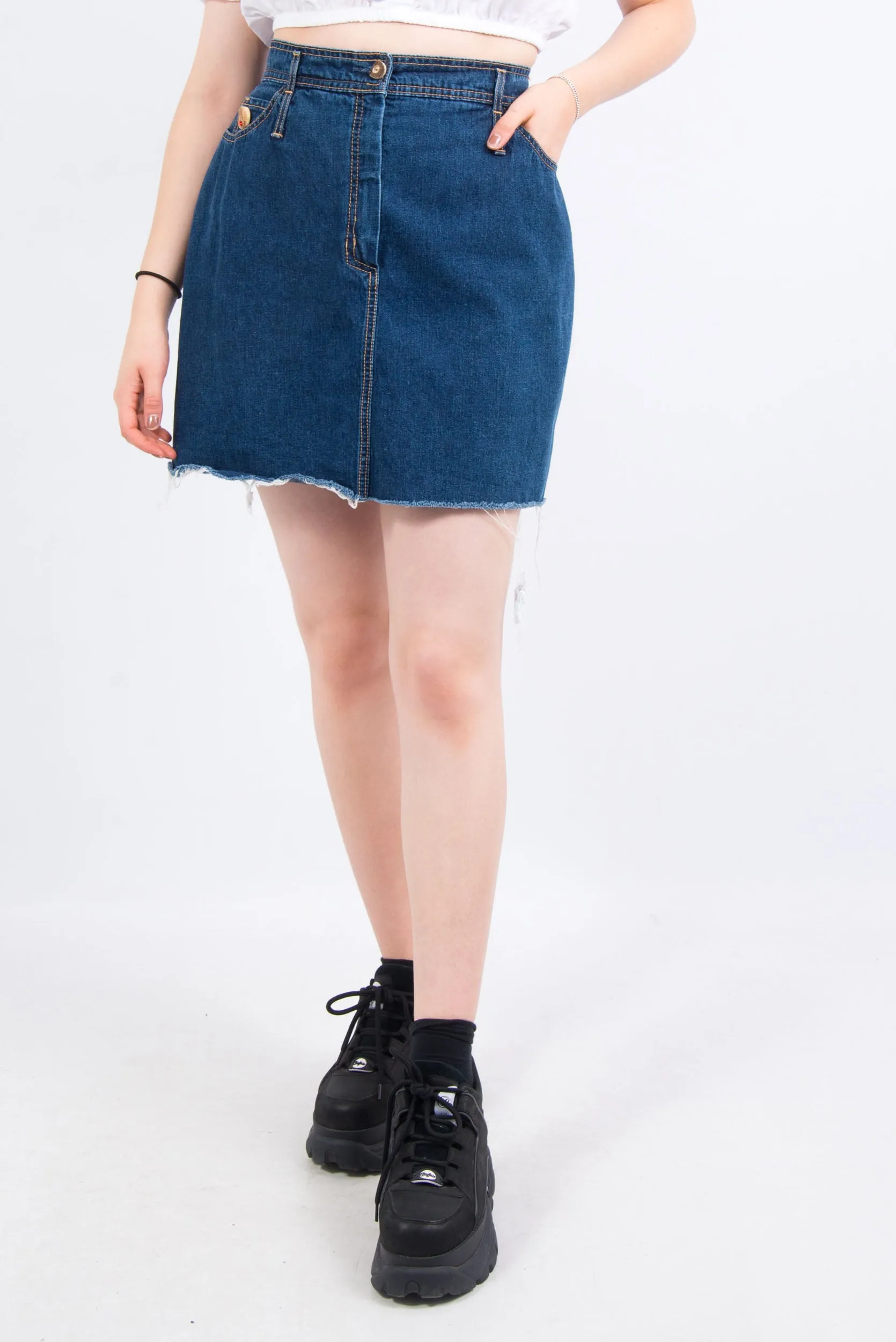 Vintage 90's Blue Denim Pencil Skirt